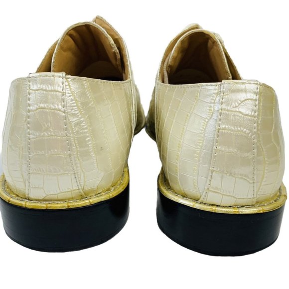 Expressions by RC Mens Retro Faux Alligator Croc Skin Dress Shoes Sz 10.5 Pearl main image 4